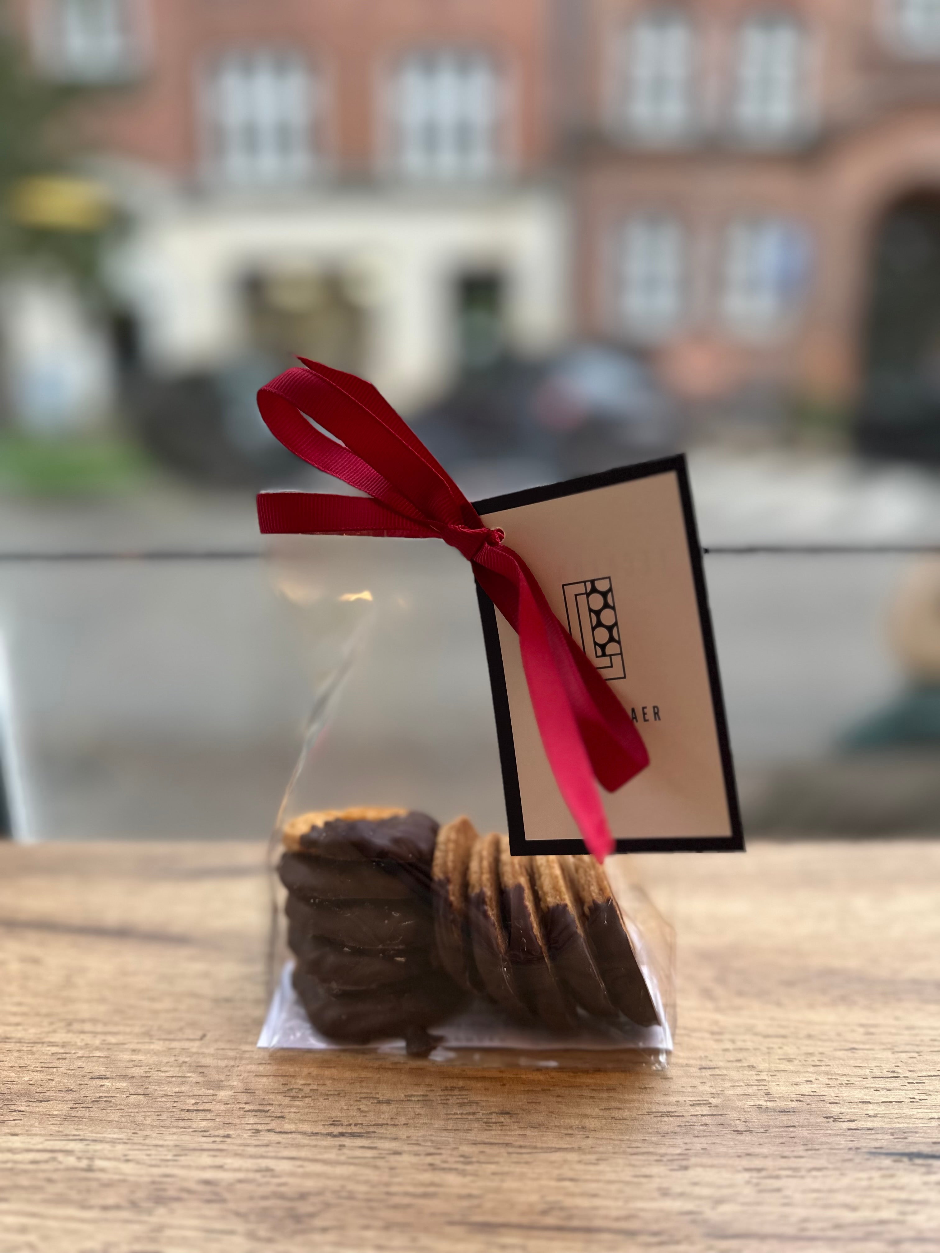 Vaniljekranse dyppet i mørk chokolade