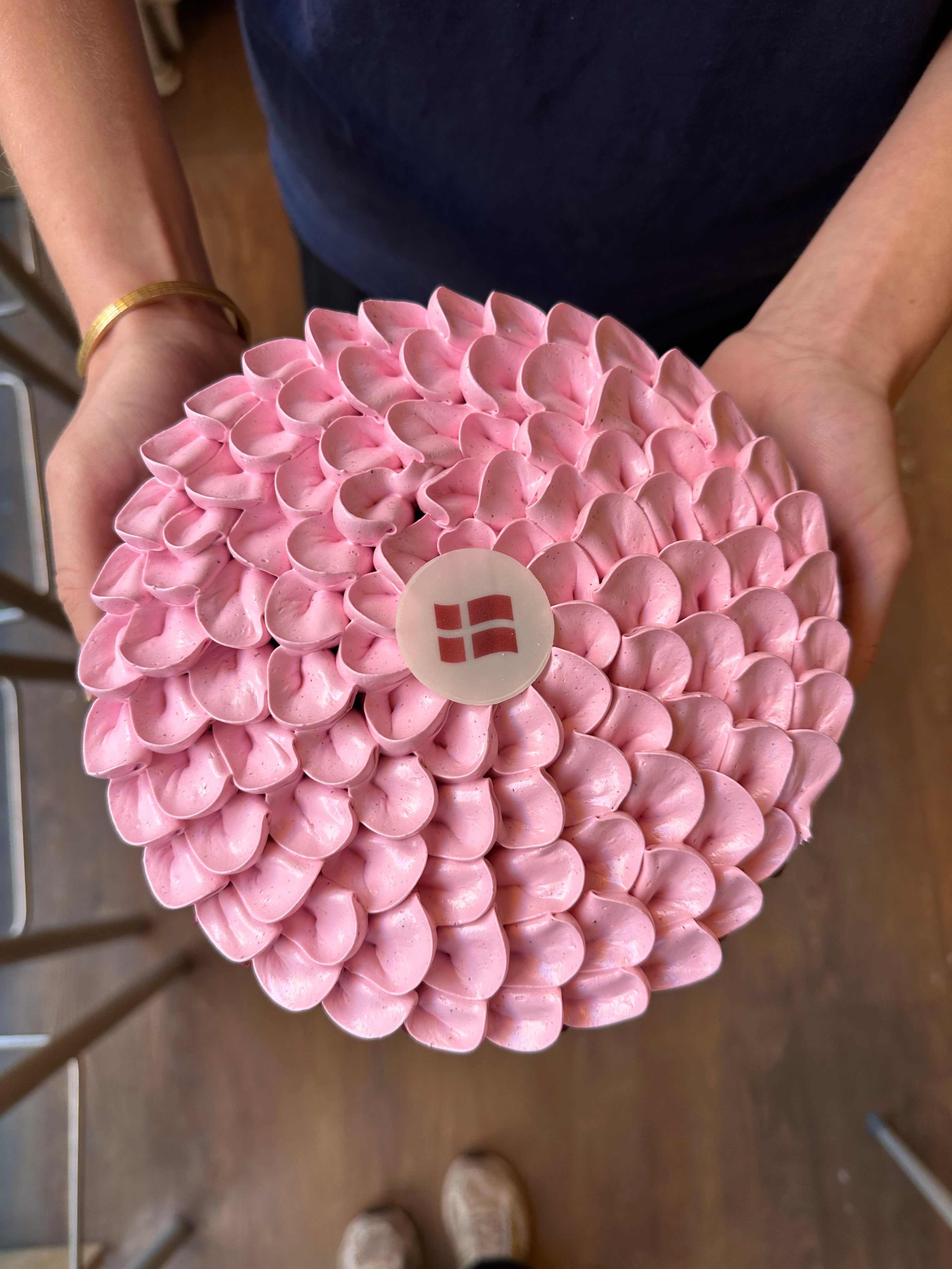 Børne-fødselsdags tærte - Stor tærte med chokoladekage og solbær 20cm Ø