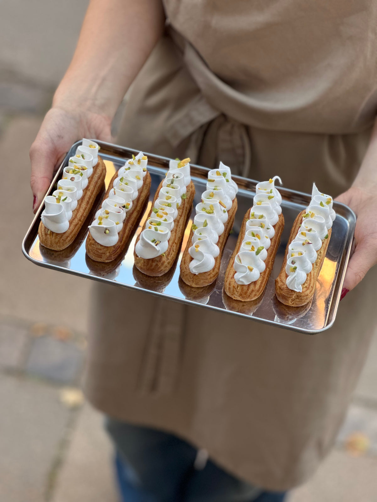 Éclair med pistacie
