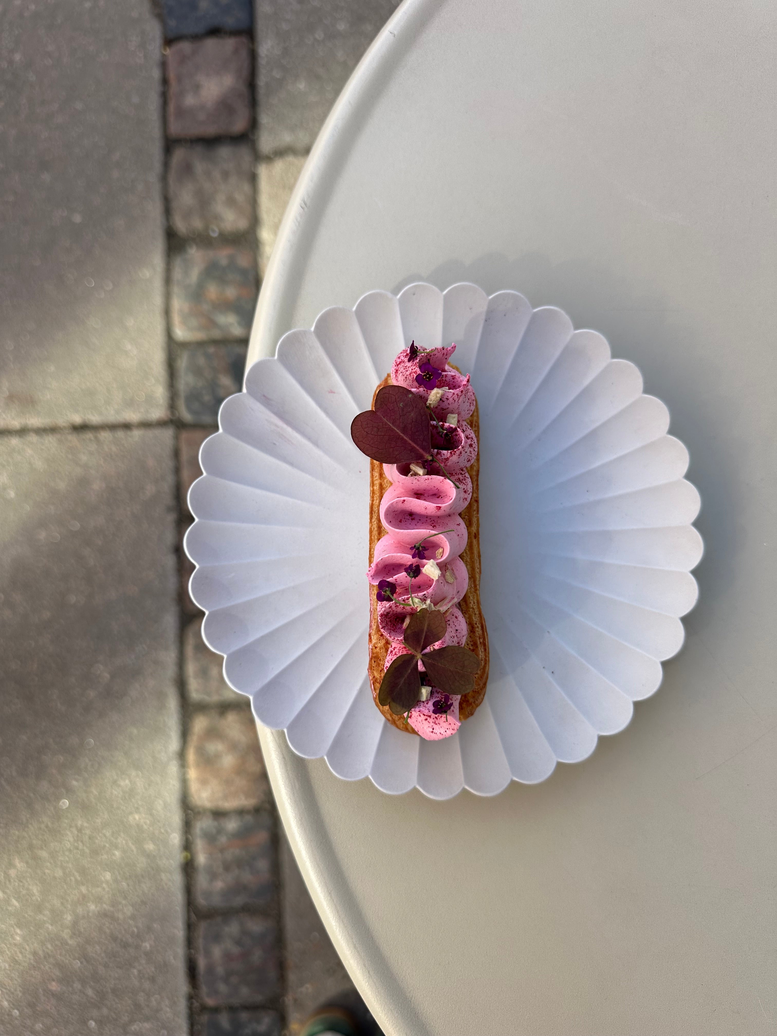 Éclair med rabarber